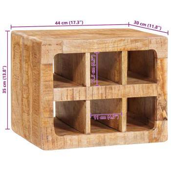 Weinregal mit Speicher Braun 44 x 30 x 35 cm Massives Mangoholz