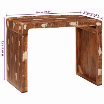 Beistelltisch 60 x 35 x 46 cm Massives, recyceltes Holz