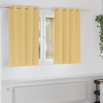 ARDEBO.de - Vorhänge mit Vorhängen 2 pcs Beige 140 x 140 cm Polyester