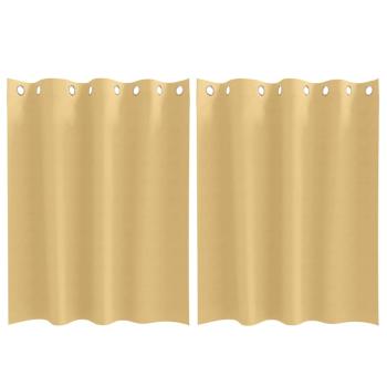 Vorhänge mit Vorhängen 2 pcs Beige 140 x 140 cm Polyester