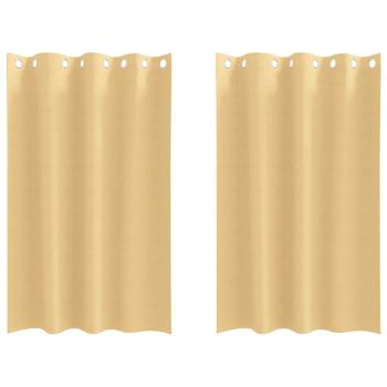 Vorhänge mit Vorhängen 2 pcs Beige 175 x 140 cm Polyester