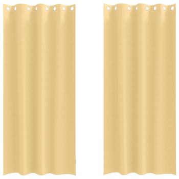 Vorhänge mit Vorhängen 2 pcs Beige 260 x 140 cm Polyester