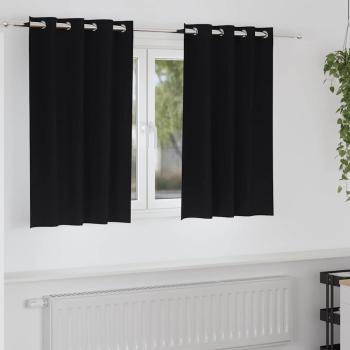 ARDEBO.de - Vorhänge mit Vorhängen 2 pcs Schwarz 140 x 140 cm Polyester