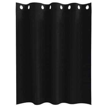 Vorhänge mit Vorhängen 2 pcs Schwarz 140 x 140 cm Polyester