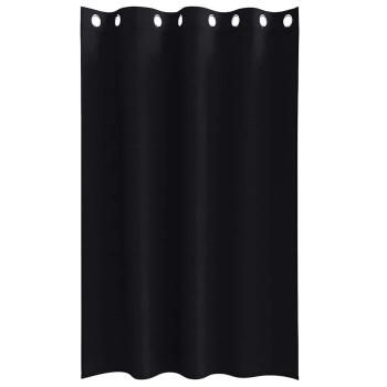 Vorhänge mit Vorhängen 2 pcs Schwarz 175 x 140 cm Polyester
