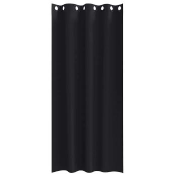 Vorhänge mit Vorhängen 2 pcs Schwarz 225 x 140 cm Polyester