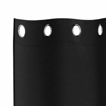 Vorhänge mit Vorhängen 2 pcs Schwarz 225 x 140 cm Polyester