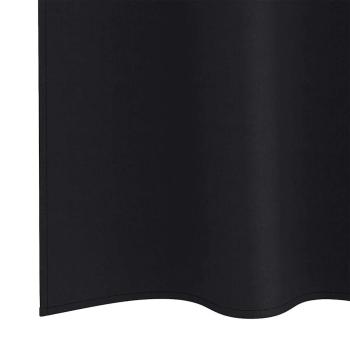 Verdunkelungs-Vorhänge mit Ringen 2 Stk. Schwarz 260 x 140 cm