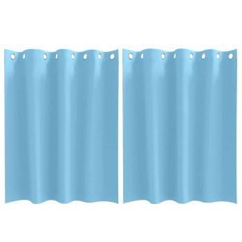 Vorhänge mit Vorhängen 2 pcs Hellblau 140 x 140 cm Polyester