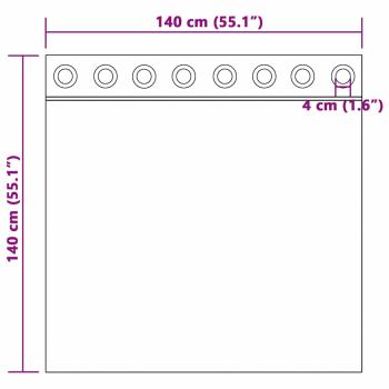Verdunkelungs-Vorhänge mit Ringen 2 pcs Himmelblau 140 x 140 cm
