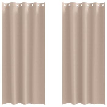 Vorhänge mit Vorhängen 2 pcs Taupe 225 x 140 cm Polyester