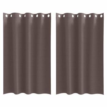 Vorhänge mit Vorhängen 2 pcs Dunkelbraun 175 x 140 cm Polyester