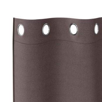 Verdunkelungs-Vorhänge mit Ringen 2 Stk. Dunkelbraun Polyester