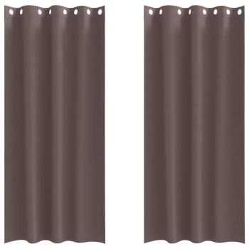 Vorhänge mit Vorhängen 2 pcs Dunkelbraun 245 x 140 cm Polyester