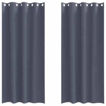 Vorhänge mit Vorhängen 2 pcs Anthrazit 245 x 140 cm Polyester