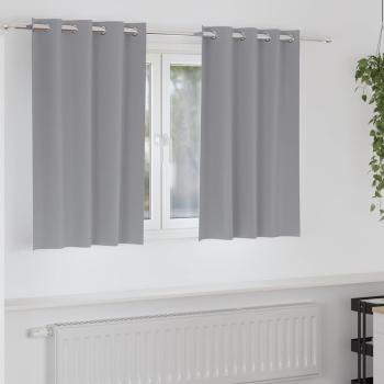 ARDEBO.de - Vorhänge mit Vorhängen 2 pcs Hellgrau 140 x 140 cm Polyester