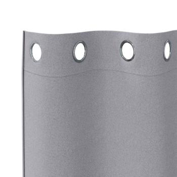 Vorhänge mit Vorhängen 2 pcs Hellgrau 140 x 140 cm Polyester