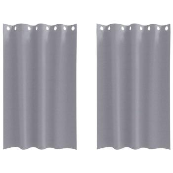 Vorhänge mit Vorhängen 2 pcs Hellgrau 175 x 140 cm Polyester