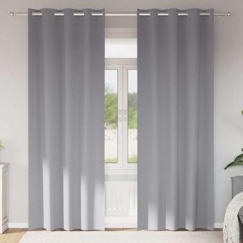 ARDEBO.de - Vorhänge mit Vorhängen 2 pcs Hellgrau 245 x 140 cm Polyester