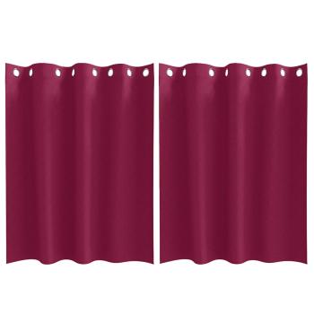 Vorhänge mit Vorhängen 2 pcs Weinrot 140 x 140 cm Polyester