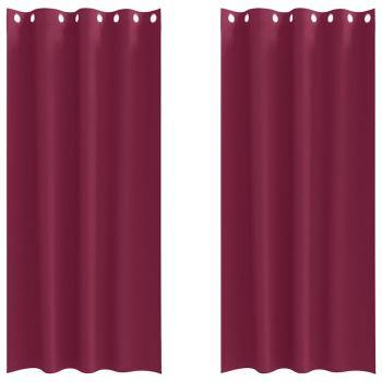 Vorhänge mit Vorhängen 2 pcs Weinrot 260 x 140 cm Polyester