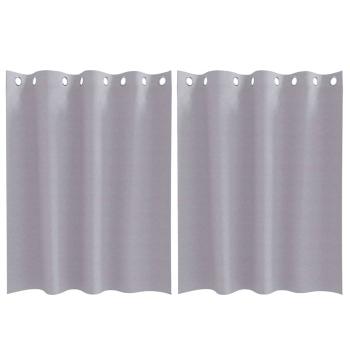 Vorhänge mit Vorhängen 2 pcs Metallgrau 140 x 140 cm Polyester