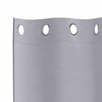 Verdunkelungs-Vorhänge mit Ringen 2 Stk. Metallic Grau