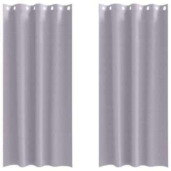 Vorhänge mit Vorhängen 2 pcs Metallgrau 245 x 140 cm Polyester