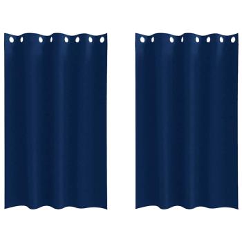 Vorhänge mit Vorhängen 2 pcs Dunkelblau 175 x 140 cm Polyester