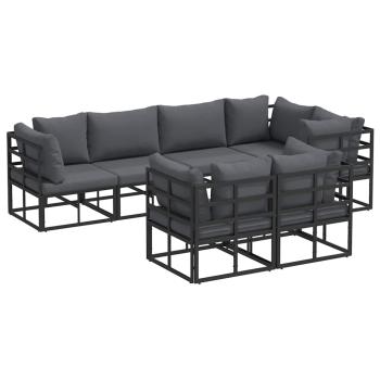 Garten-Sofa-Set 7 pcs Schwarz 283 x 143 x 71 cm Aluminium