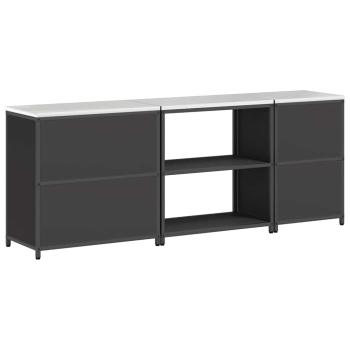 Küchenaufbewahrungsset mit Regal Sonstiges 3 pcs Schwarz 210 x 50 x 92 cm