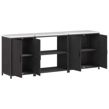 Küchenaufbewahrungsset mit Regal Sonstiges 3 pcs Schwarz 210 x 50 x 92 cm
