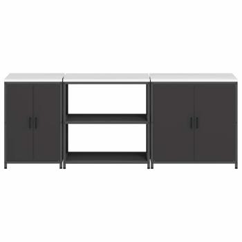 Küchenaufbewahrungsset mit Regal Sonstiges 3 pcs Schwarz 210 x 50 x 92 cm