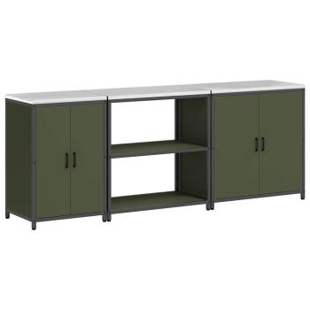 Küchenaufbewahrungsset 3 pcs Olive Grün 210 x 50 x 92 cm