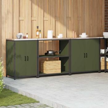 Küchenaufbewahrungsset 3 pcs Olive Grün 210 x 50 x 92 cm