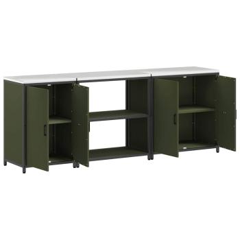 Küchenaufbewahrungsset 3 pcs Olive Grün 210 x 50 x 92 cm