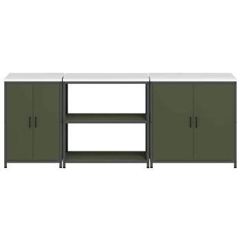Küchenaufbewahrungsset 3 pcs Olive Grün 210 x 50 x 92 cm