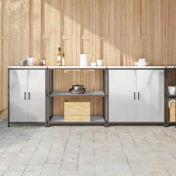 ARDEBO.de - Küchenaufbewahrungsset 3 pcs Silber 210 x 50 x 92 cm Edelstahl