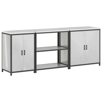 Küchenaufbewahrungsset mit Regal Sonstiges 3 pcs Silber 210 x 50 x 92 cm