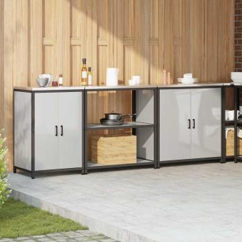 Küchenaufbewahrungsset mit Regal Sonstiges 3 pcs Silber 210 x 50 x 92 cm