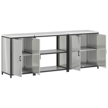 Küchenaufbewahrungsset mit Regal Sonstiges 3 pcs Silber 210 x 50 x 92 cm
