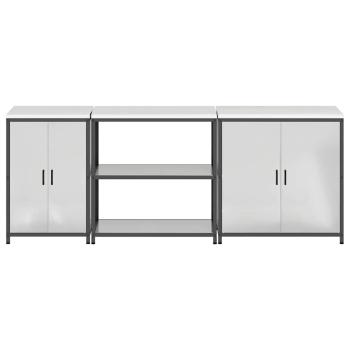 Küchenaufbewahrungsset mit Regal Sonstiges 3 pcs Silber 210 x 50 x 92 cm