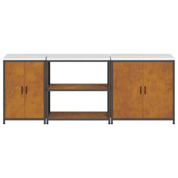 Küchenaufbewahrungsset mit Regal Sonstiges 3 pcs Rostig 210 x 50 x 92 cm