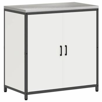Küchenlager-Set 2 pcs Weiß 150 x 50 x 92 cm Kaltgewalzter Stahl