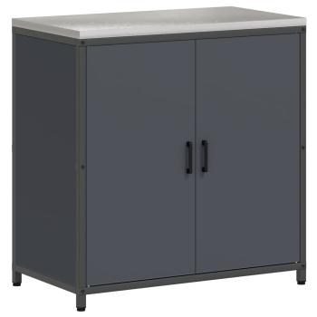 Küchenlager-Set mit Regal mit Speicher mit Tür Verstellbar 2 pcs Anthrazit 150 x 50 x 92 cm