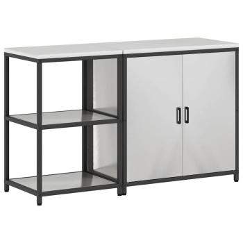 Küchenlager-Set 2 pcs Silber 150 x 50 x 92 cm Edelstahl