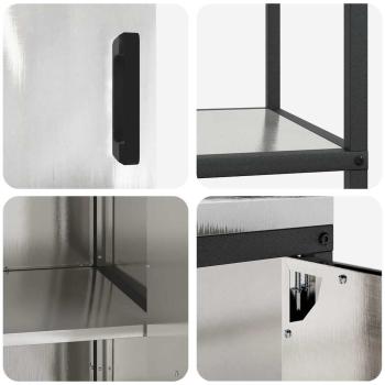 Küchenlager-Set 2 pcs Silber 150 x 50 x 92 cm Edelstahl
