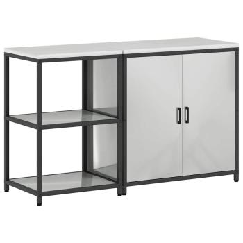 Küchenlager-Set 2 pcs Silber 150 x 50 x 92 cm Verzinkter Stahl