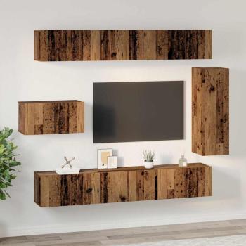 TV-Schranksatz mit Regal Sonstiges mit Speicher mit Tür 8 pcs Altes Holz 30,5 x 30 x 90 cm