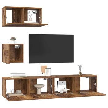 Wand TV Schrank 4 pcs Altes Holz 30,5 x 30 x 30 cm Mittel